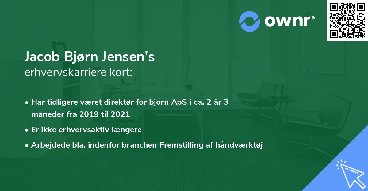 Jacob Bjørn Jensen's erhvervskarriere kort