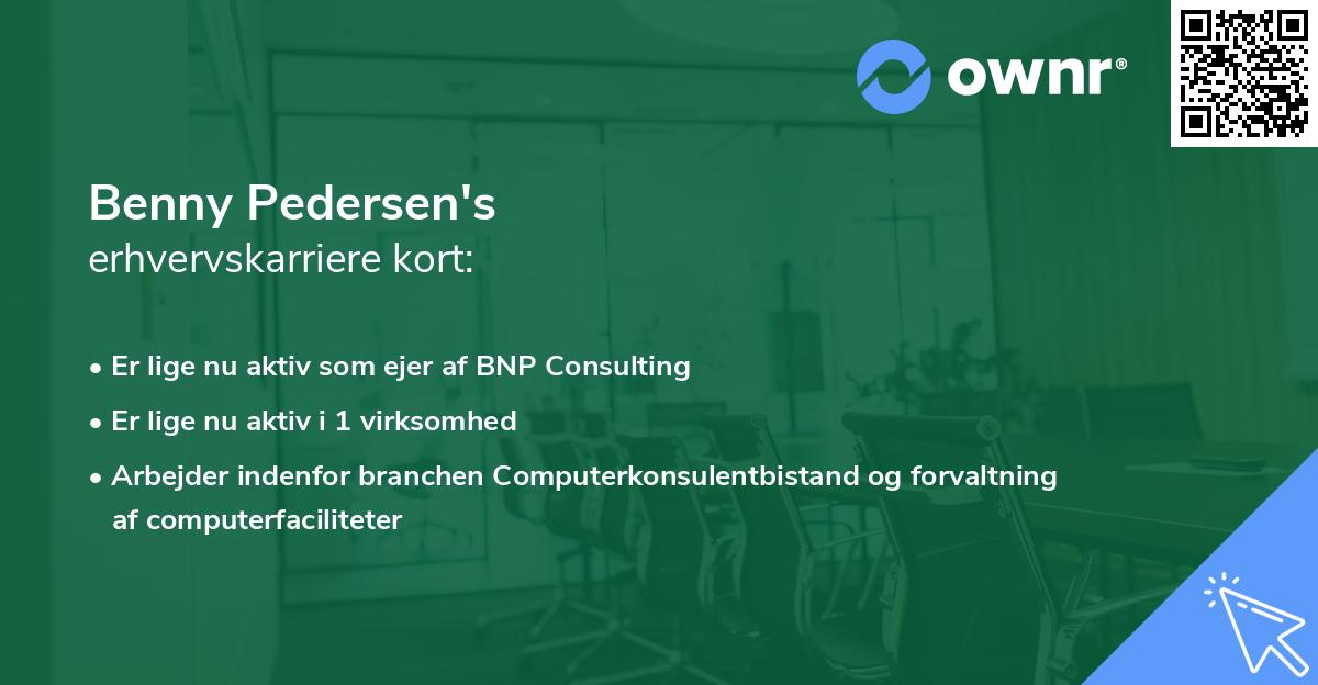 Benny Pedersen's erhvervskarriere kort