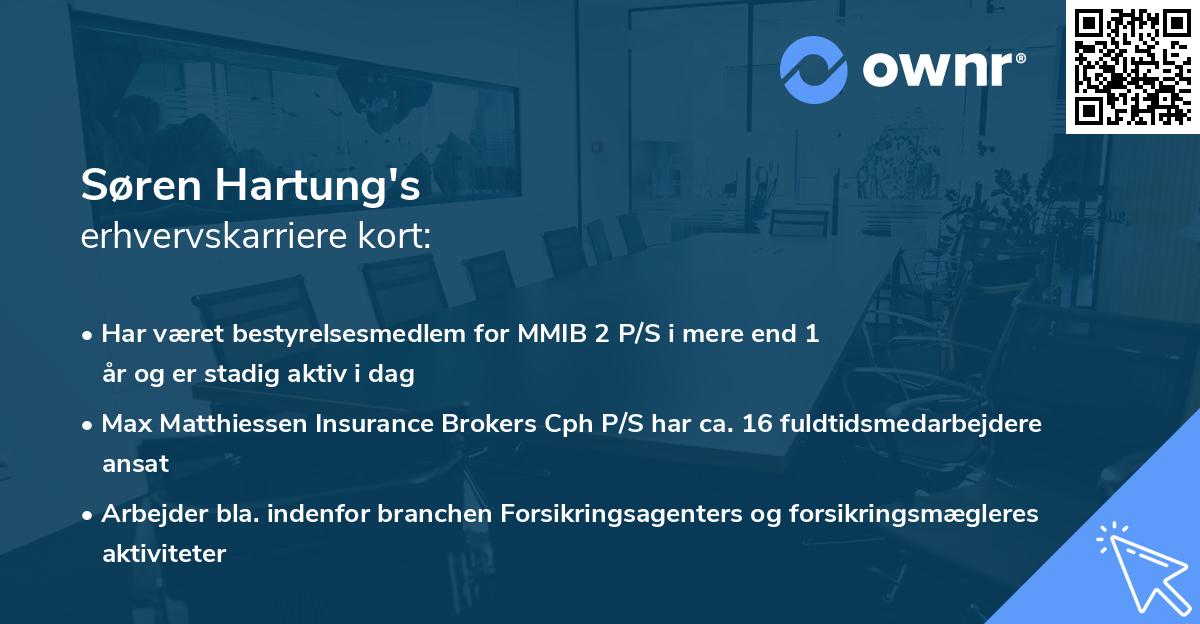 Søren Hartung's erhvervskarriere kort