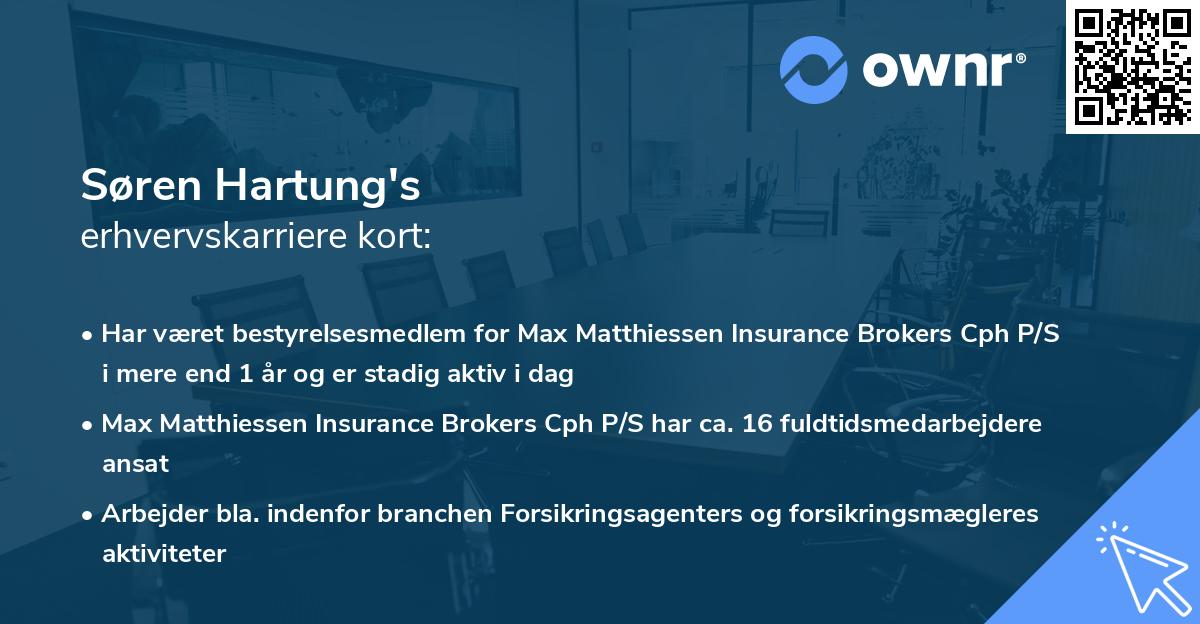 Søren Hartung's erhvervskarriere kort