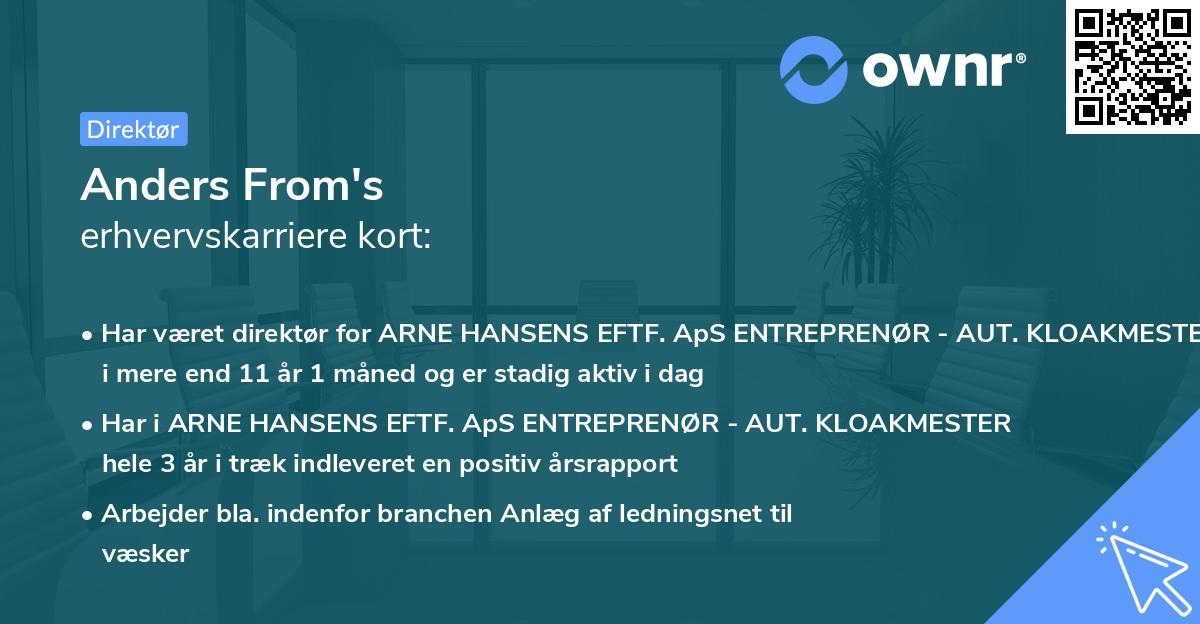Anders From's erhvervskarriere kort