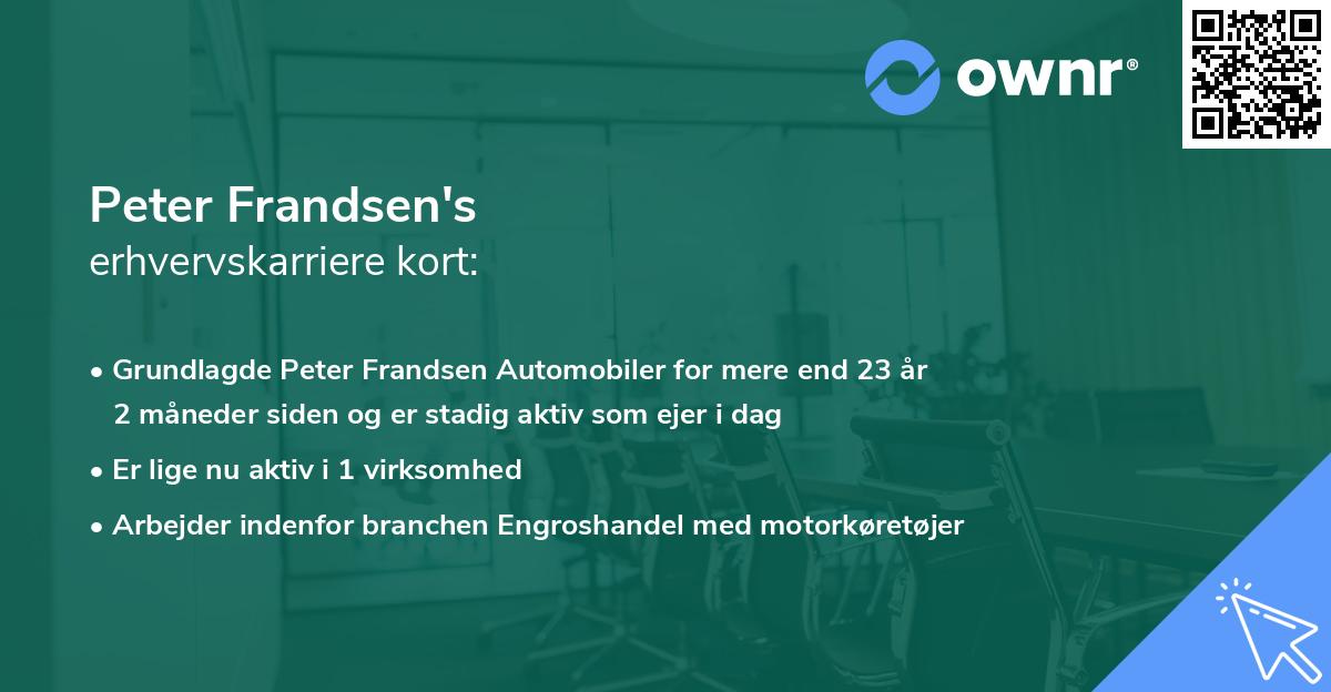 Peter Frandsen's erhvervskarriere kort