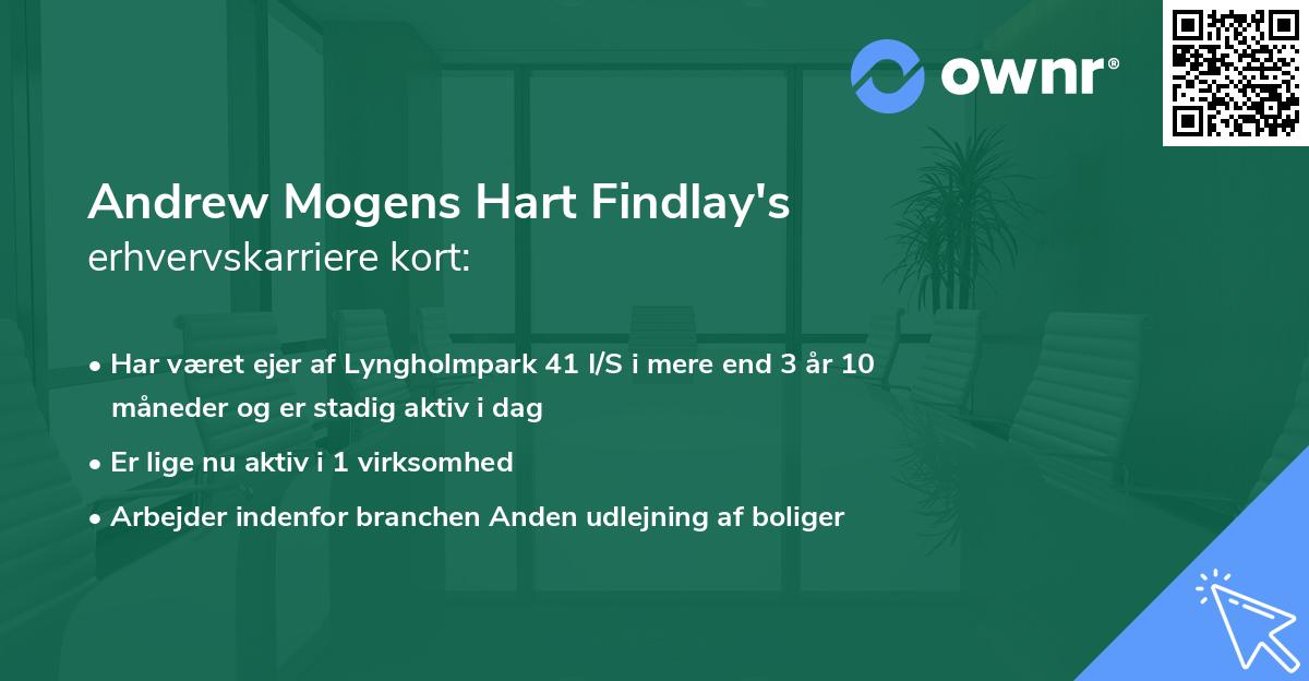 Andrew Mogens Hart Findlay's erhvervskarriere kort