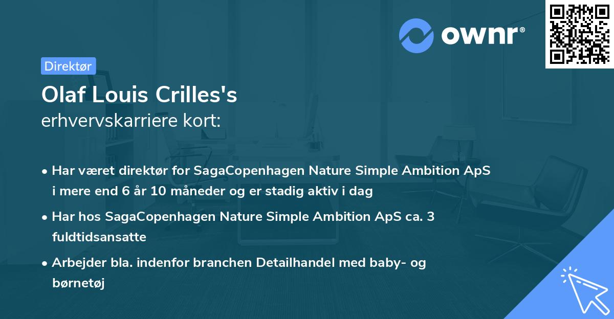 Olaf Louis Crilles's erhvervskarriere kort