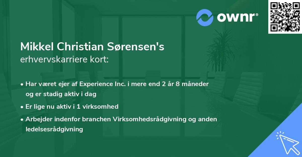 Mikkel Christian Sørensen's erhvervskarriere kort