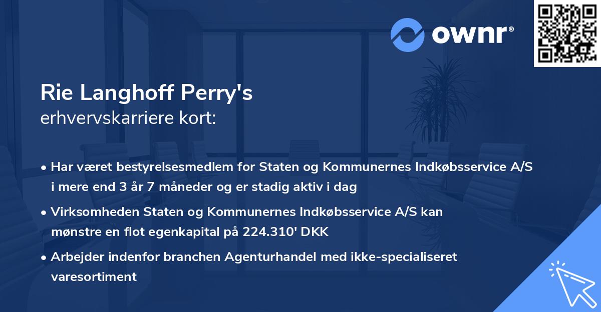 Rie Langhoff Perry's erhvervskarriere kort