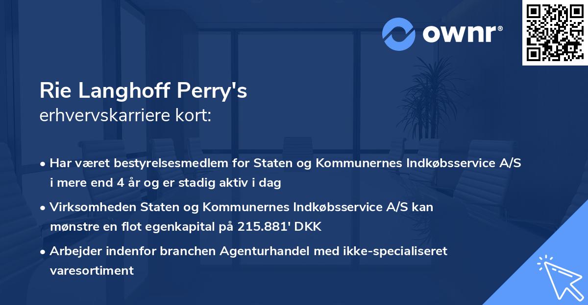 Rie Langhoff Perry's erhvervskarriere kort