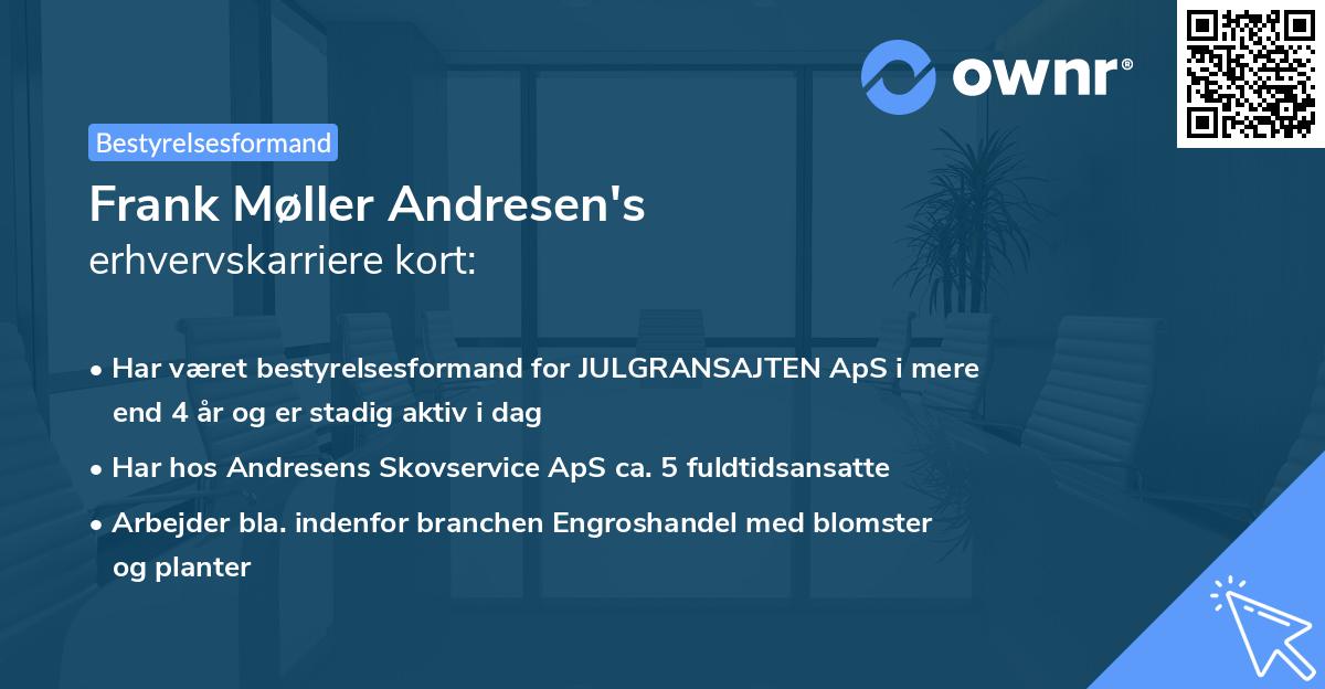 Frank Møller Andresen's erhvervskarriere kort