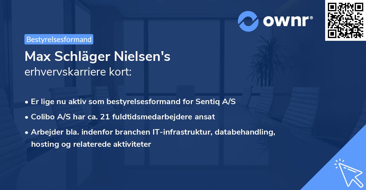 Max Schläger Nielsen's erhvervskarriere kort