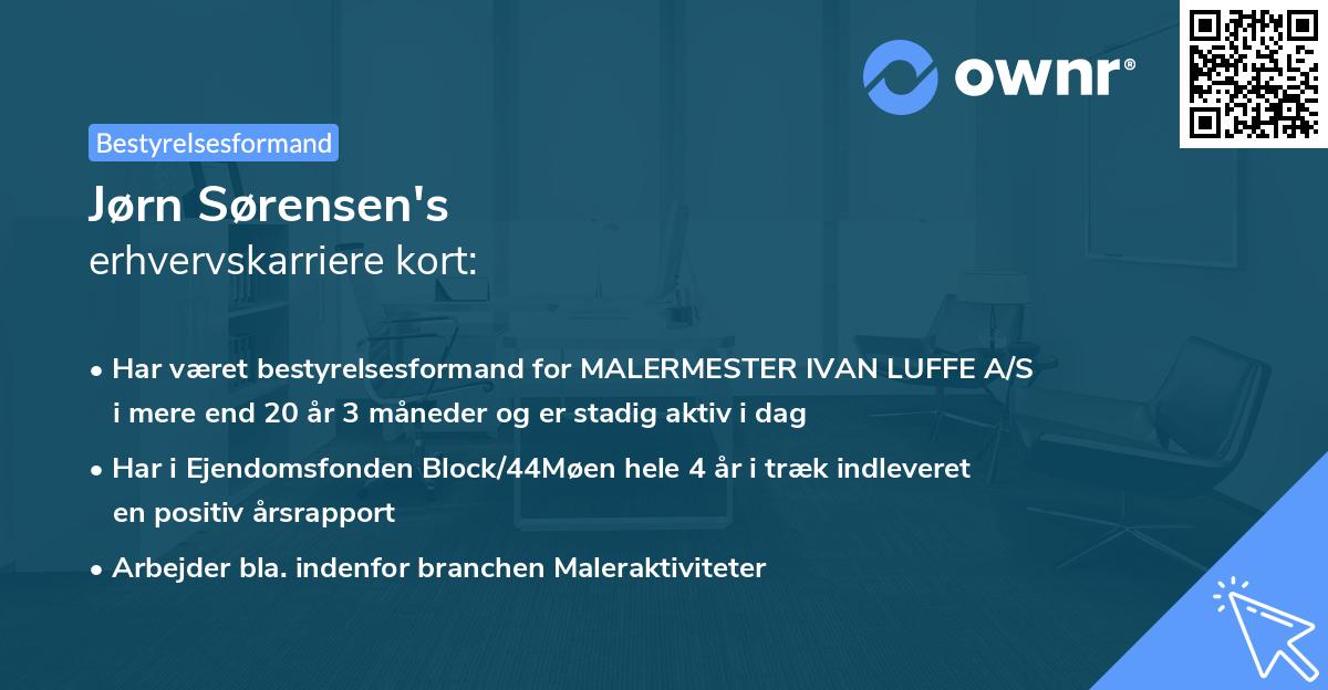 Jørn Sørensen's erhvervskarriere kort