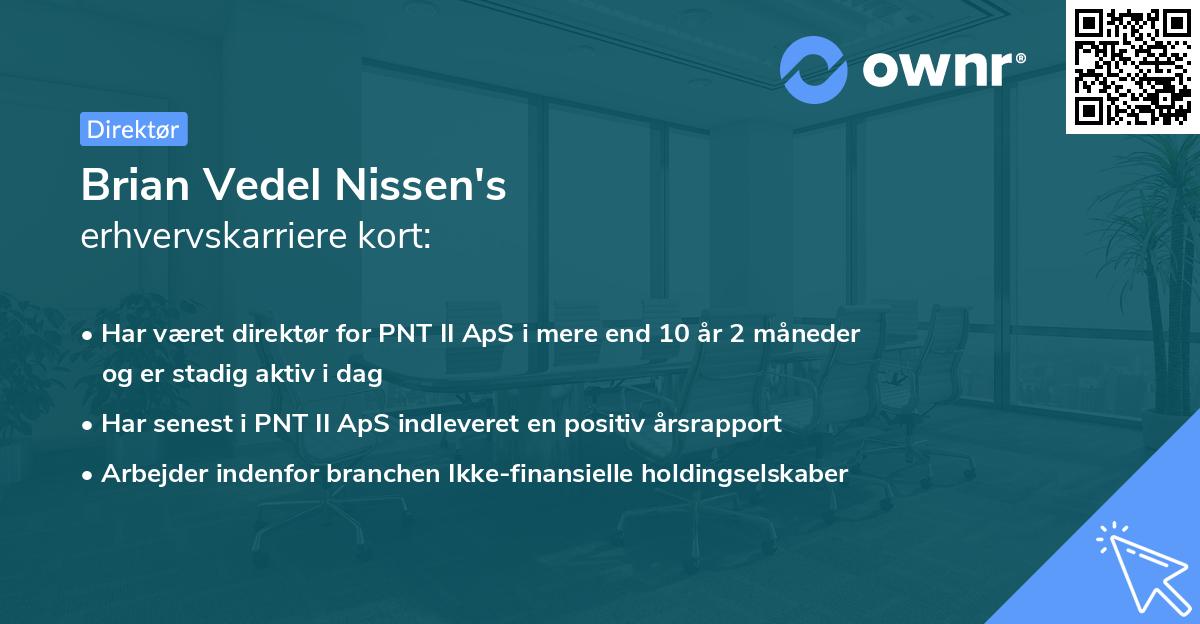 Brian Vedel Nissen's erhvervskarriere kort