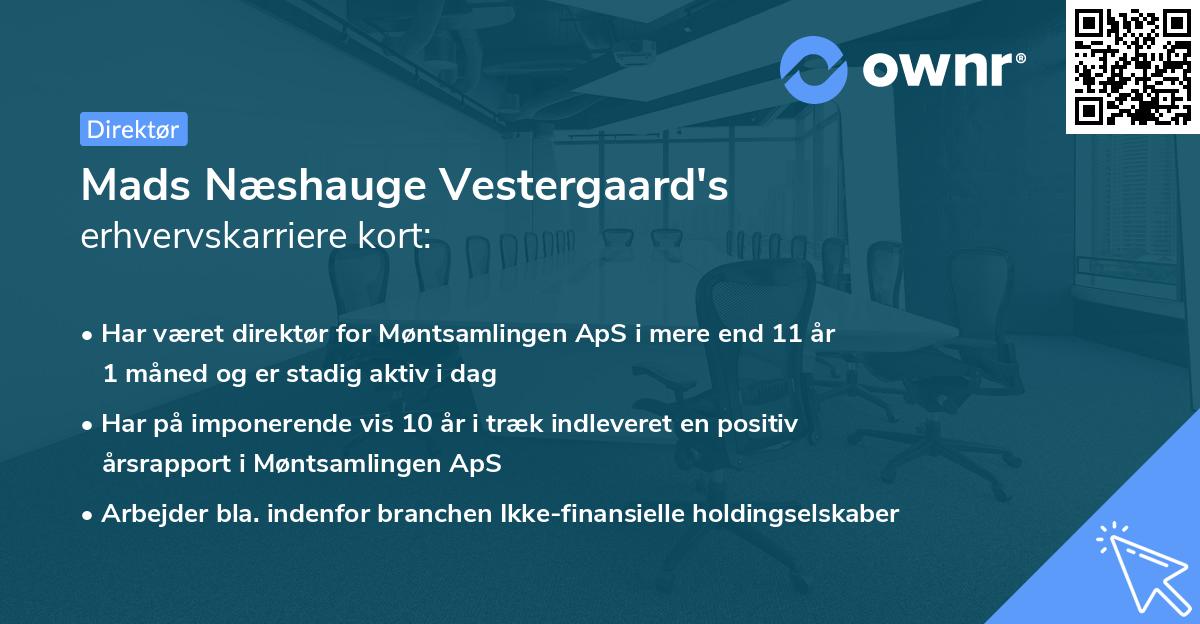 Mads Næshauge Vestergaard's erhvervskarriere kort