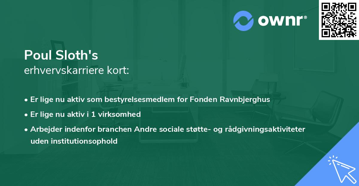 Poul Sloth's erhvervskarriere kort