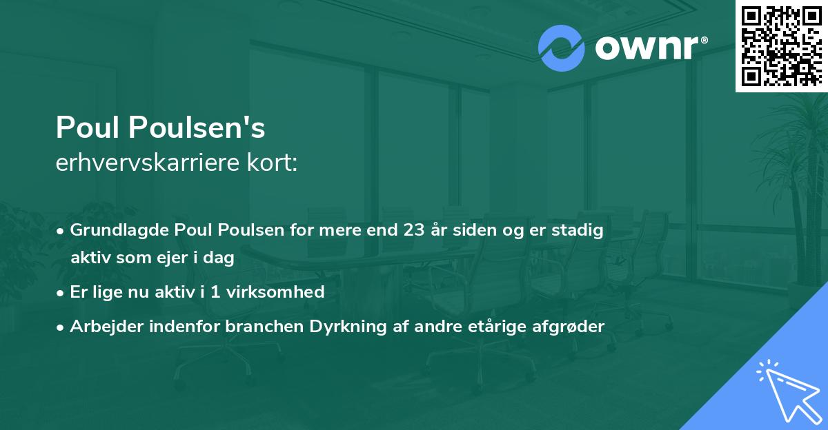 Poul Poulsen's erhvervskarriere kort
