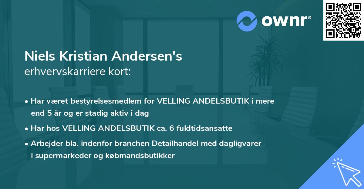 Niels Kristian Andersen's erhvervskarriere kort