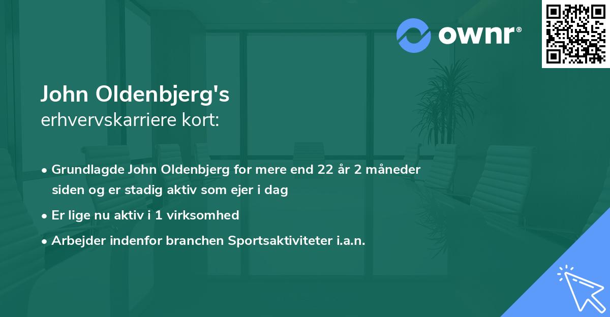 John Oldenbjerg's erhvervskarriere kort