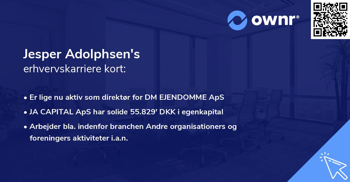 Jesper Adolphsen's erhvervskarriere kort