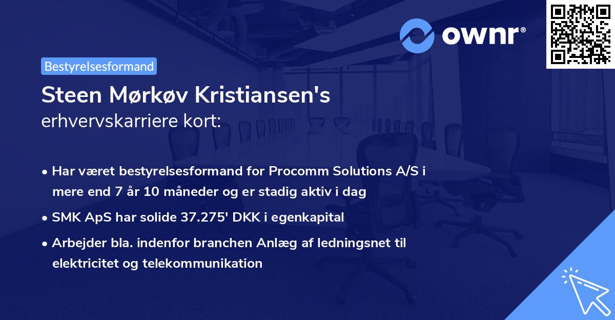 Steen Mørkøv Kristiansen's erhvervskarriere kort