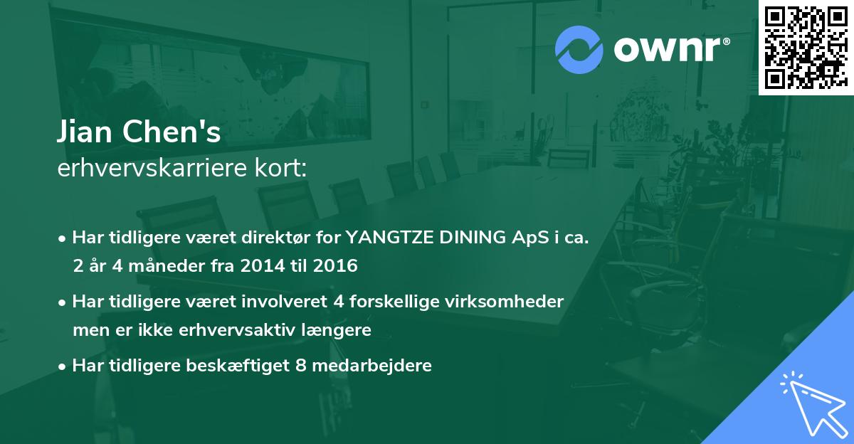 Jian Chen's erhvervskarriere kort