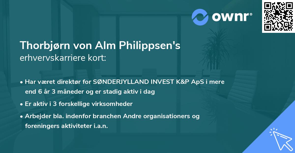 Thorbjørn von Alm Philippsen's erhvervskarriere kort