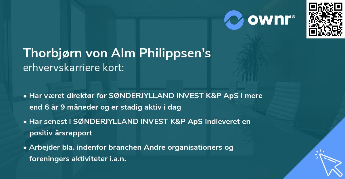 Thorbjørn von Alm Philippsen's erhvervskarriere kort