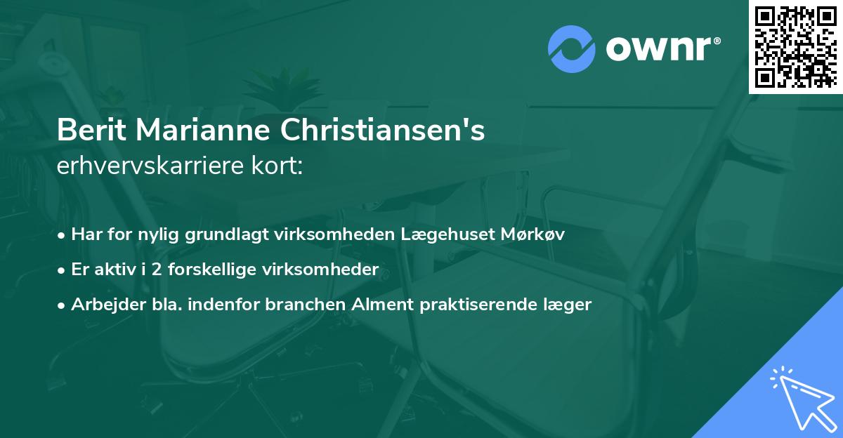 Berit Marianne Christiansen's erhvervskarriere kort