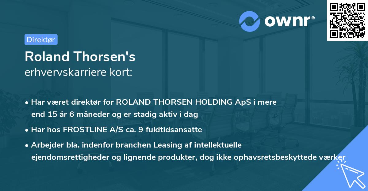 Roland Thorsen's erhvervskarriere kort