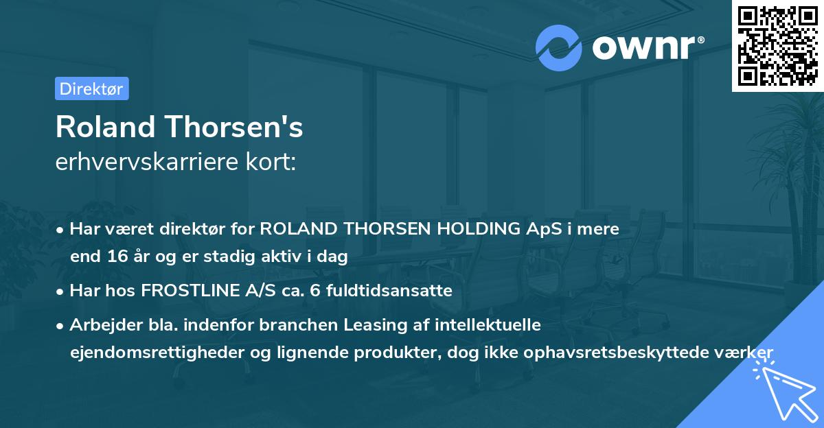 Roland Thorsen's erhvervskarriere kort