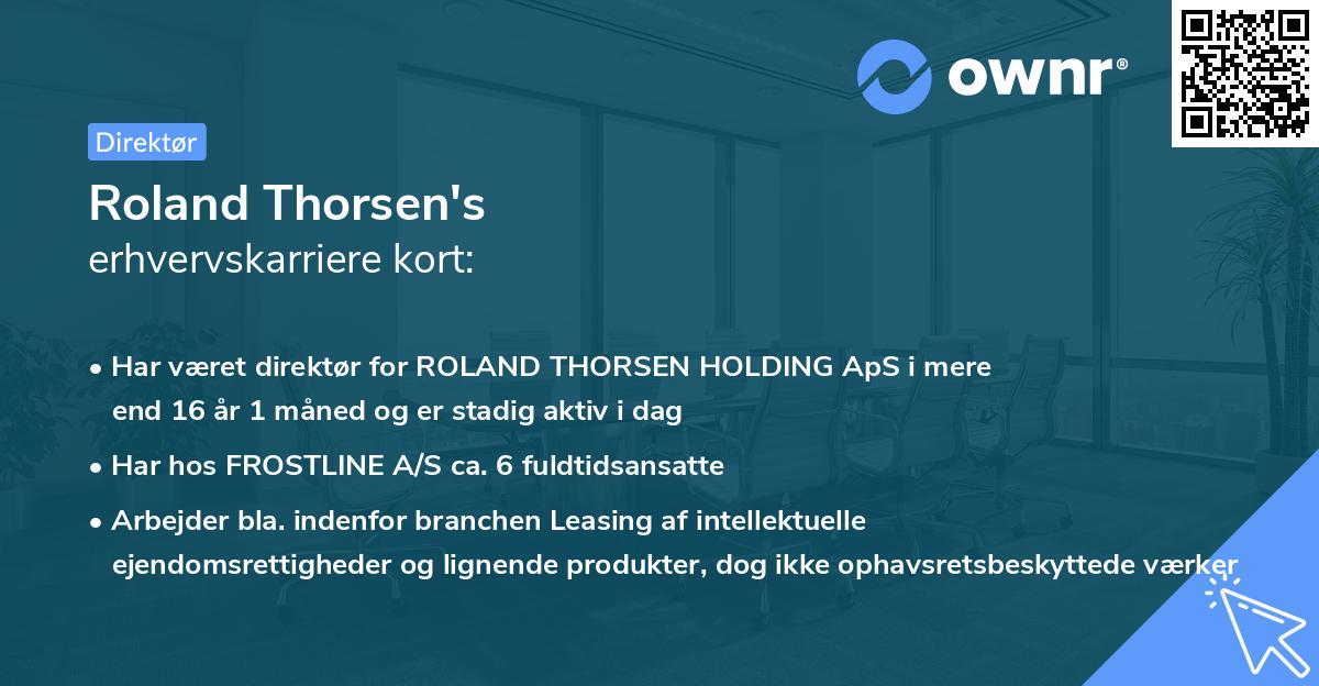 Roland Thorsen's erhvervskarriere kort