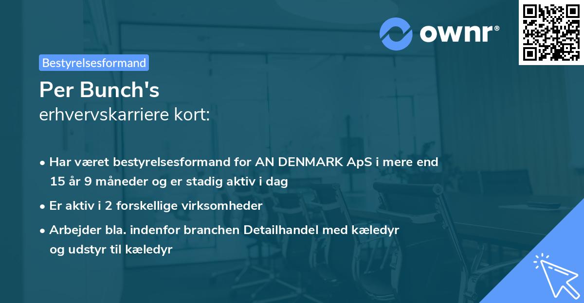 Per Bunch's erhvervskarriere kort
