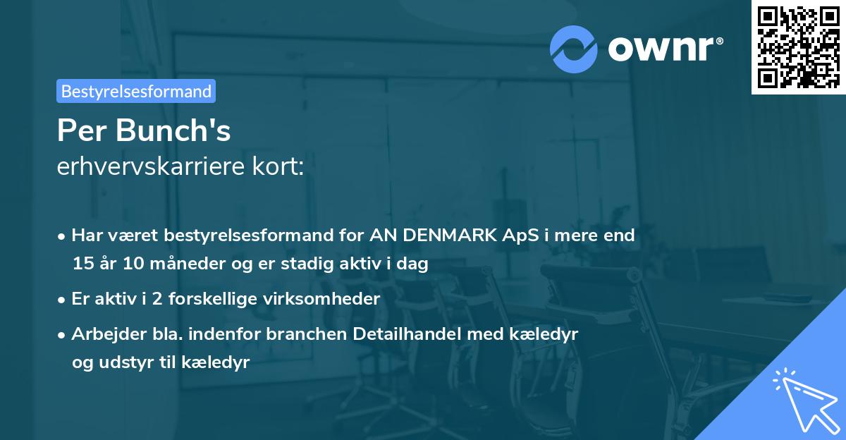 Per Bunch's erhvervskarriere kort