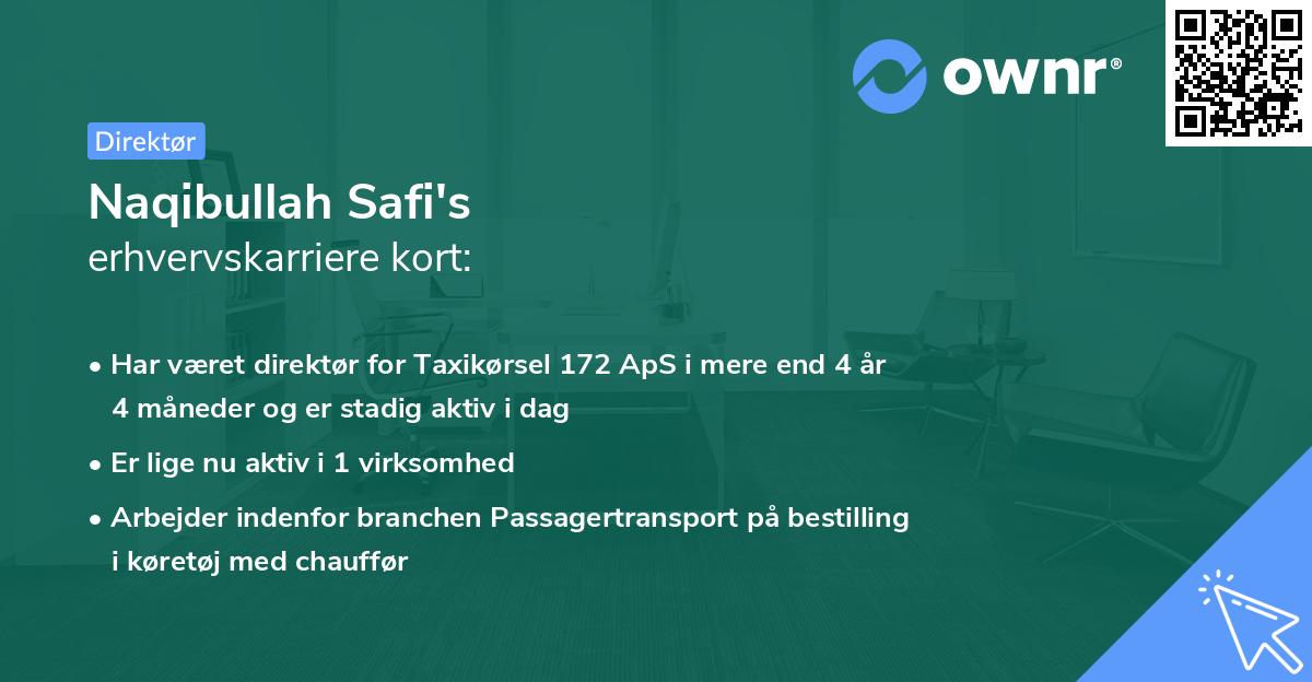 Naqibullah Safi's erhvervskarriere kort