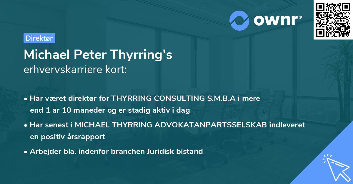 Michael Peter Thyrring's erhvervskarriere kort