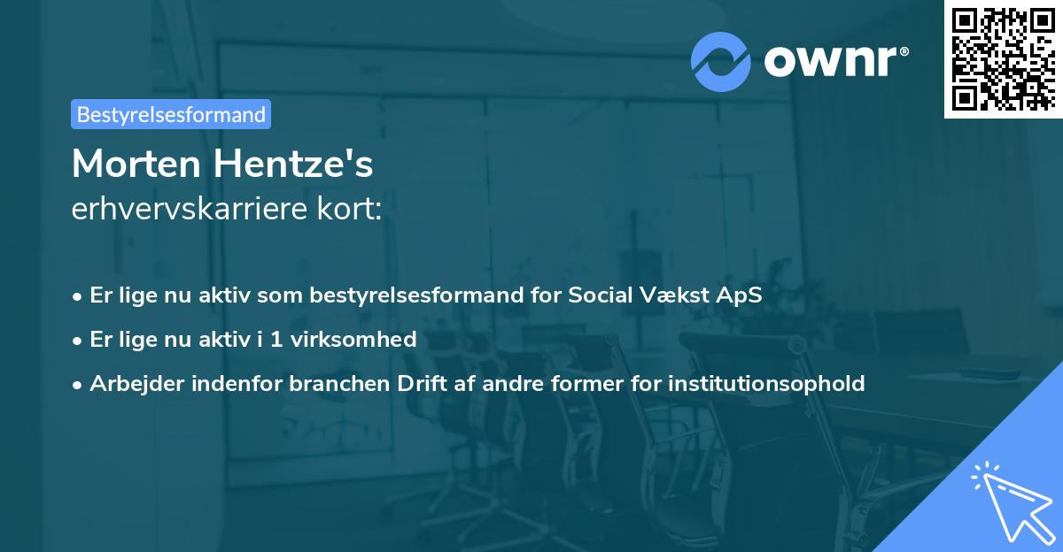 Morten Hentze's erhvervskarriere kort