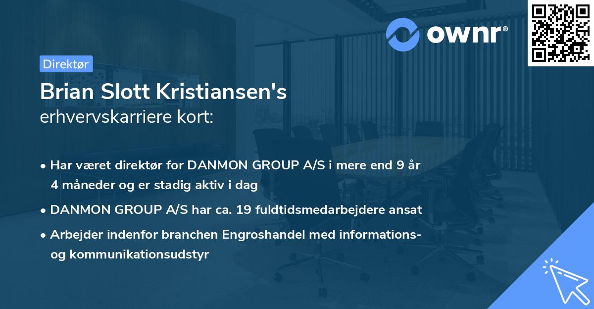 Brian Slott Kristiansen's erhvervskarriere kort