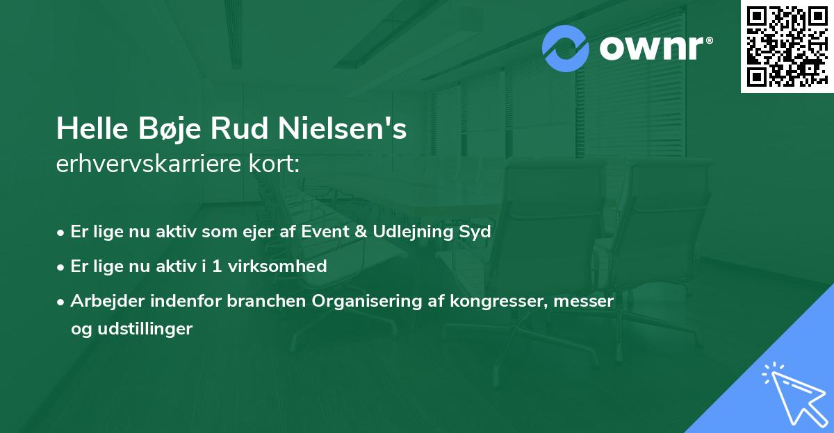 Helle Bøje Rud Nielsen's erhvervskarriere kort
