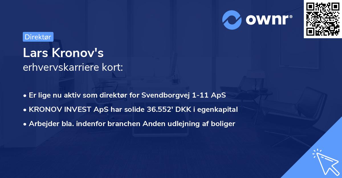 Lars Kronov's erhvervskarriere kort