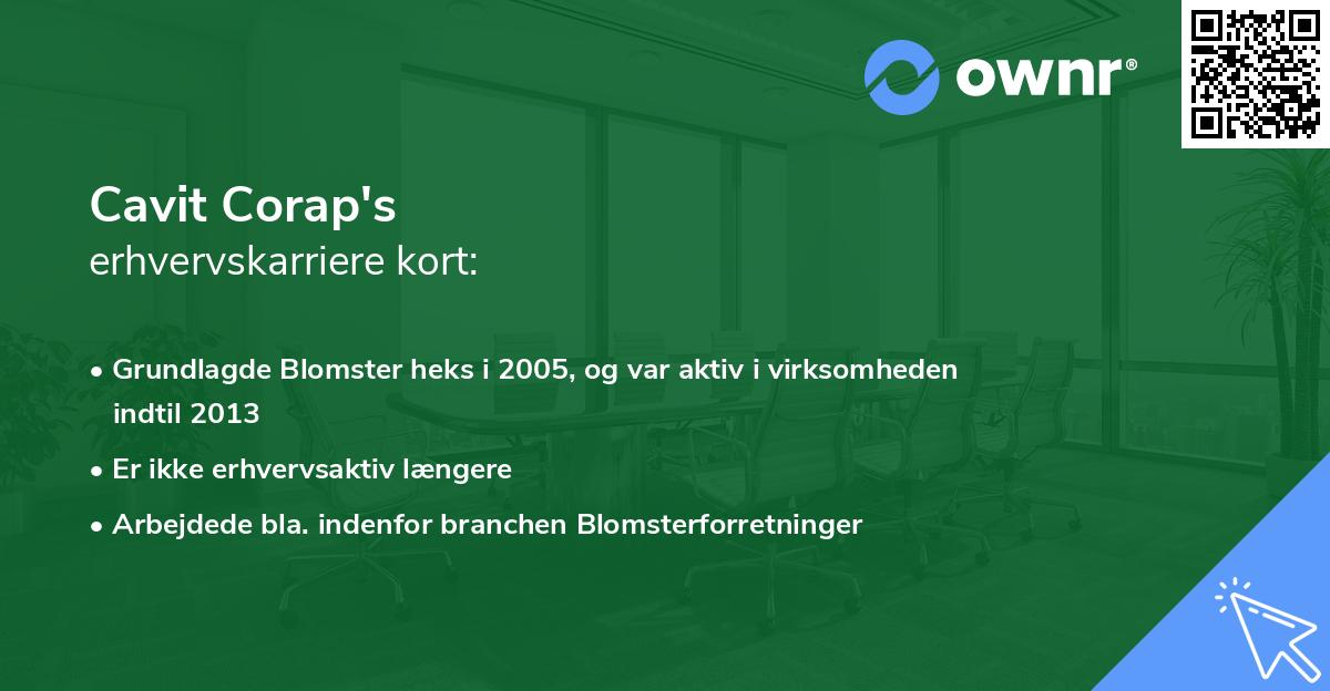 Cavit Corap's erhvervskarriere kort
