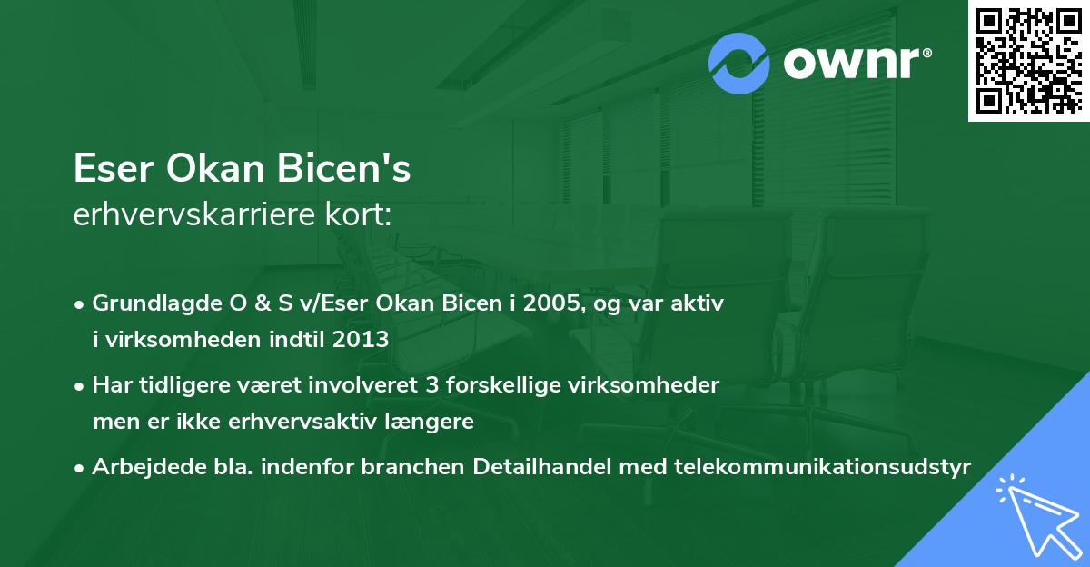 Eser Okan Bicen's erhvervskarriere kort