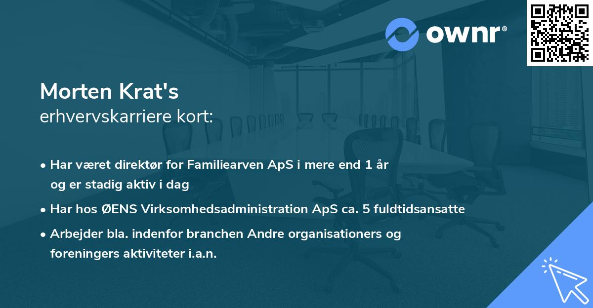 Morten Krat's erhvervskarriere kort
