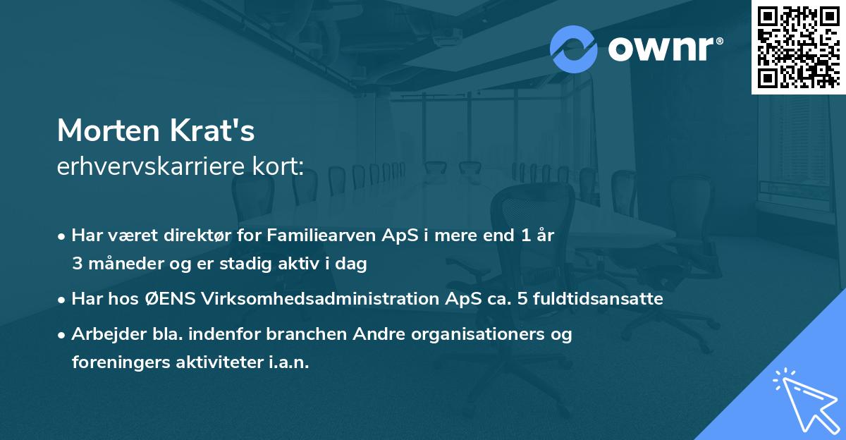 Morten Krat's erhvervskarriere kort