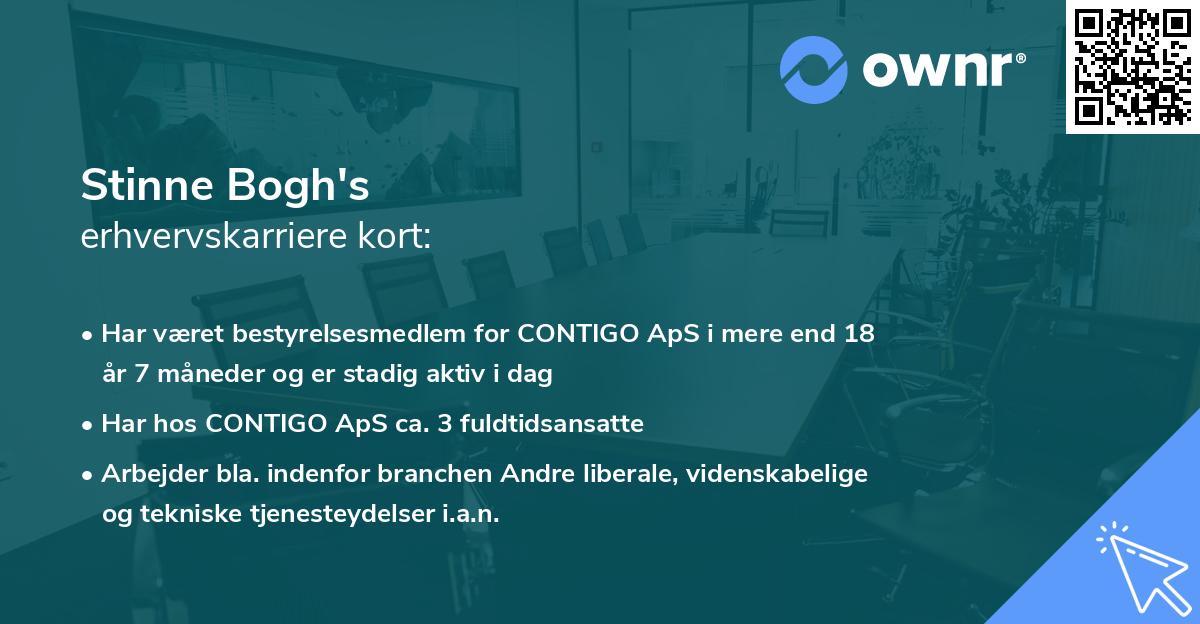 Stinne Bogh's erhvervskarriere kort