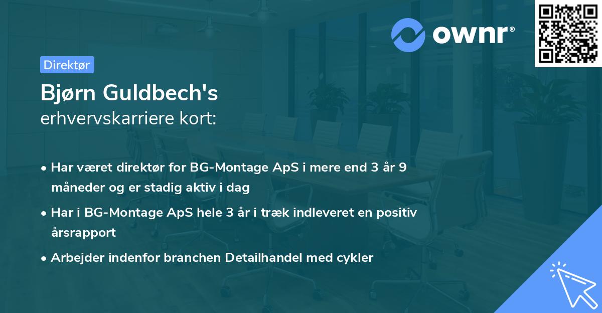 Bjørn Guldbech's erhvervskarriere kort