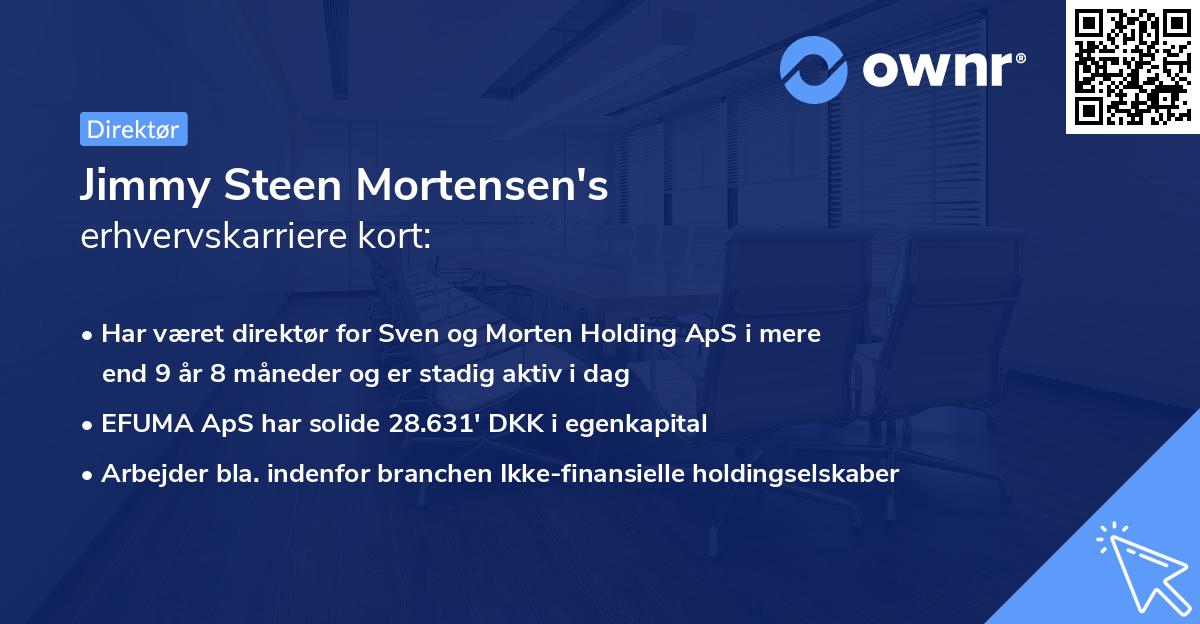 Jimmy Steen Mortensen's erhvervskarriere kort