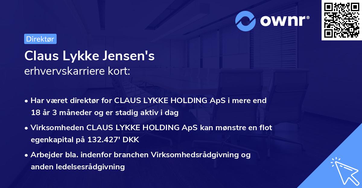 Claus Lykke Jensen's erhvervskarriere kort