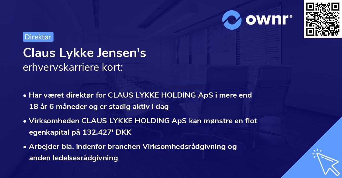 Claus Lykke Jensen's erhvervskarriere kort