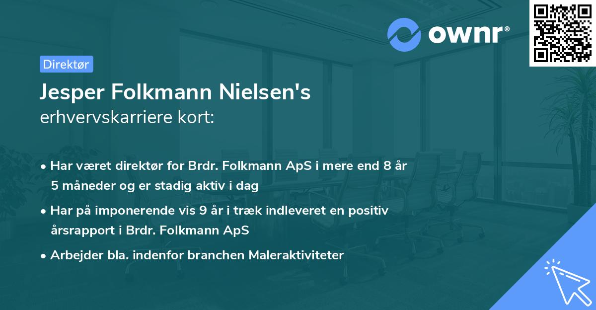 Jesper Folkmann Nielsen's erhvervskarriere kort