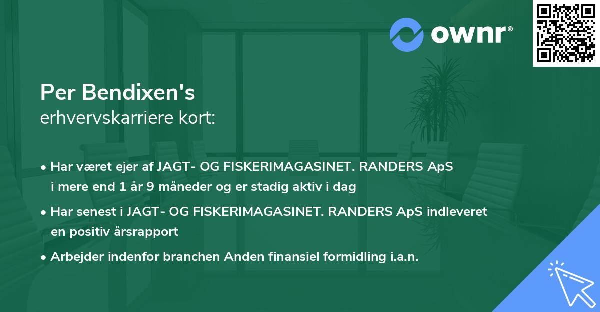 Per Bendixen's erhvervskarriere kort
