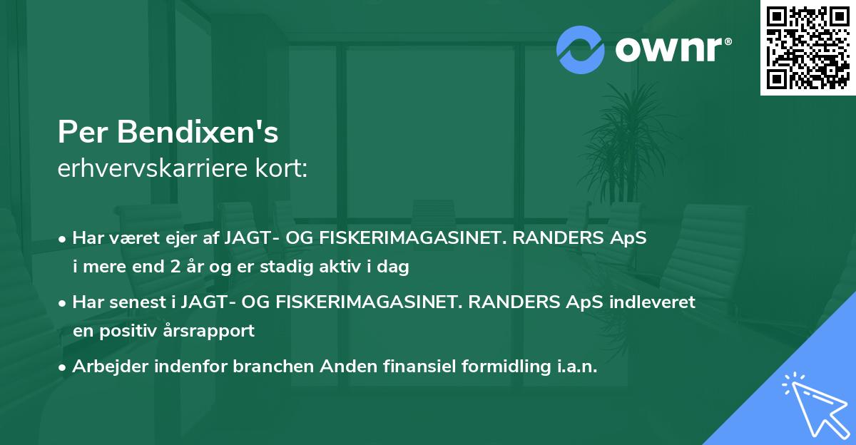Per Bendixen's erhvervskarriere kort