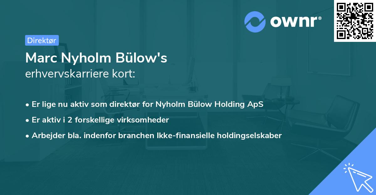 Marc Nyholm Bülow's erhvervskarriere kort